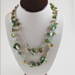 2 Layer Green Natural Abalone Shell Necklace